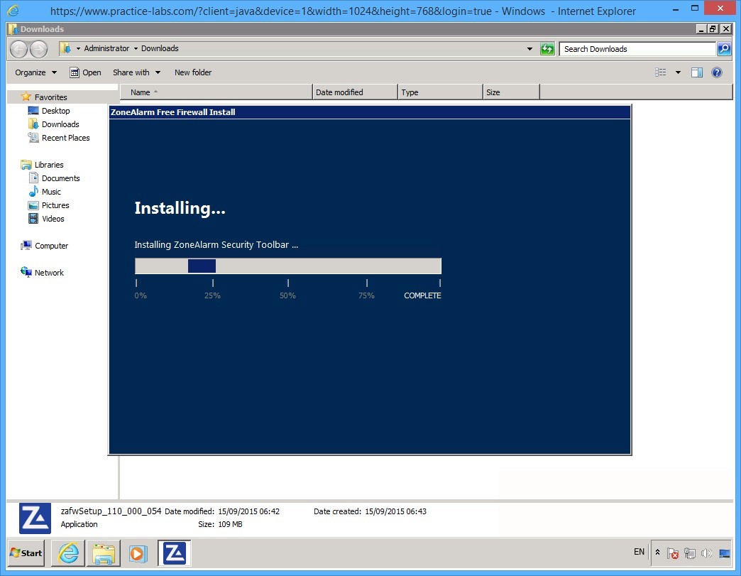 Practice Labs screenshot.